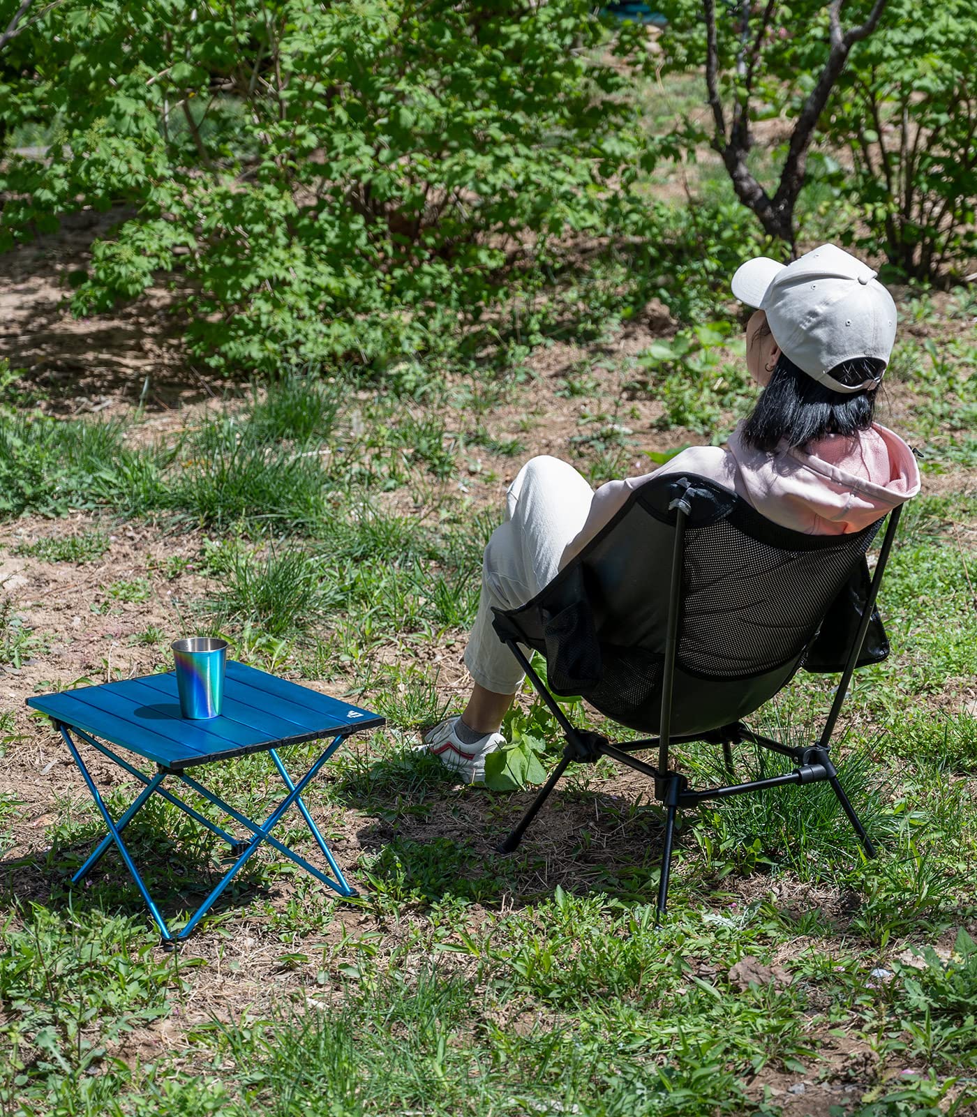 iClimb Ultralight Compact Camping Folding Beach Chair with Anti-Sinking Large Feet and Back Support Webbing (Yellow - Square Frame)