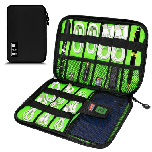 Miavers Electronics Organizer,Travel Cord Organizer Pouch, Portable Cable Organizer Bags,Travel Electronic Accessories Storage Case for Cables, Cords, Charger, Phone (Black)