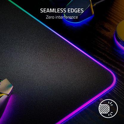 Razer Strider Chroma Hybrid Gaming Mouse Mat with Razer Chroma RGB: Hybrid Soft/Hard Mat - 19 Razer Chroma RGB Lighting Zones - Warp and Water-Resistant - Anti-Slip Base - Seamless Edges