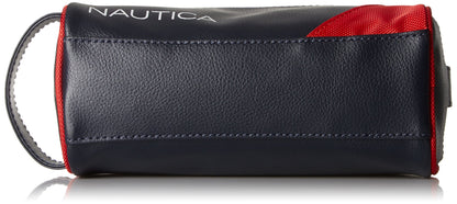 Nautica Men's Top Zip Travel Kit Toiletry Bag Organizer, red, One Size
