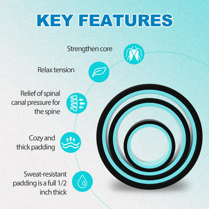 Furnhome Back Roller - Back Wheel for Deep Tissue Massage,Yoga Wheel for Back Pain & Stretching- Comfy Deep Tissue Massage Roller (3-Pack)
